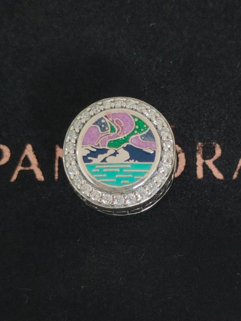 Pandora Alaska Northern Lights Reversible Charm Bead S925 Silver with box